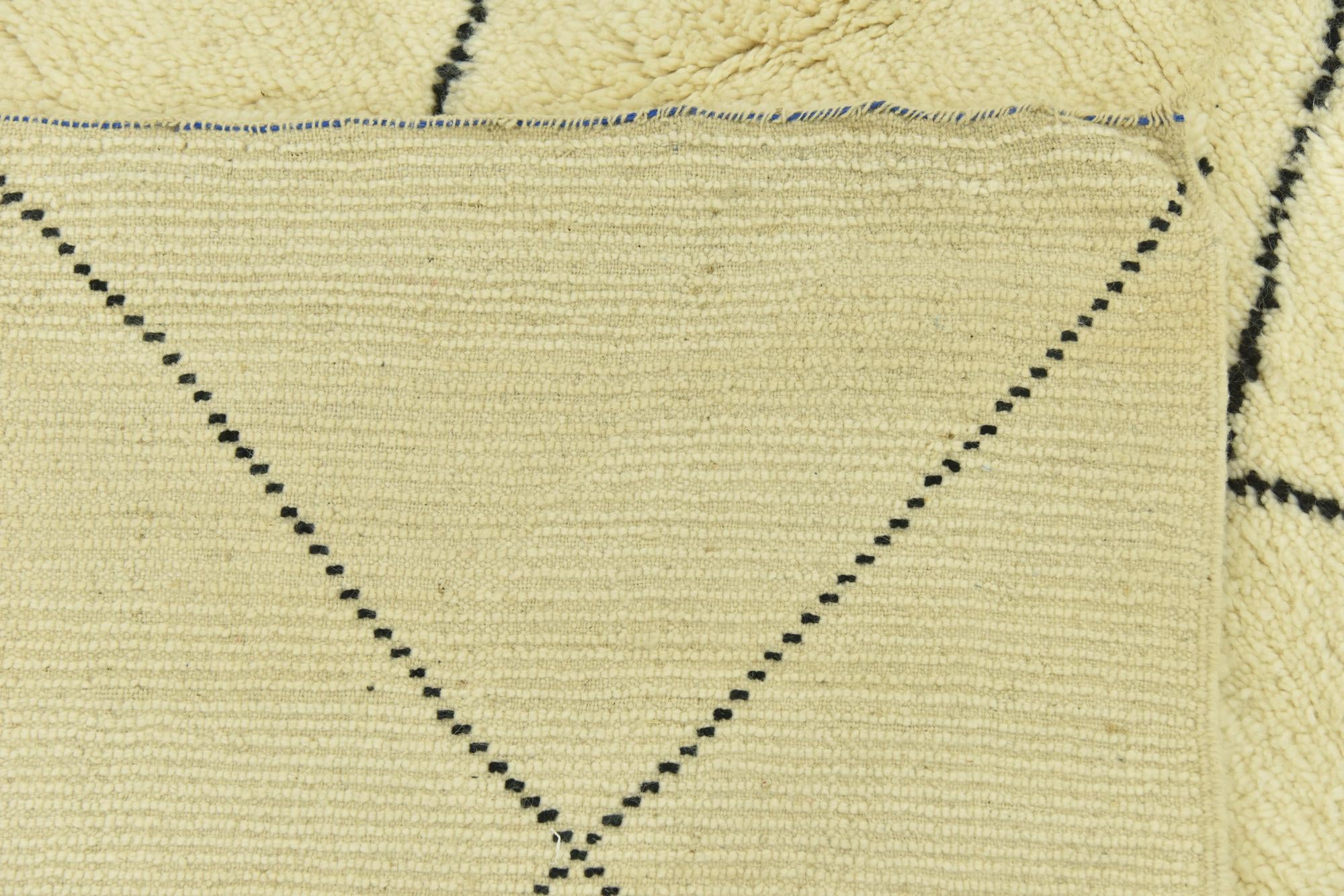 6' 7 x 9' 7 Hand Knotted Moroccan Wool Rug