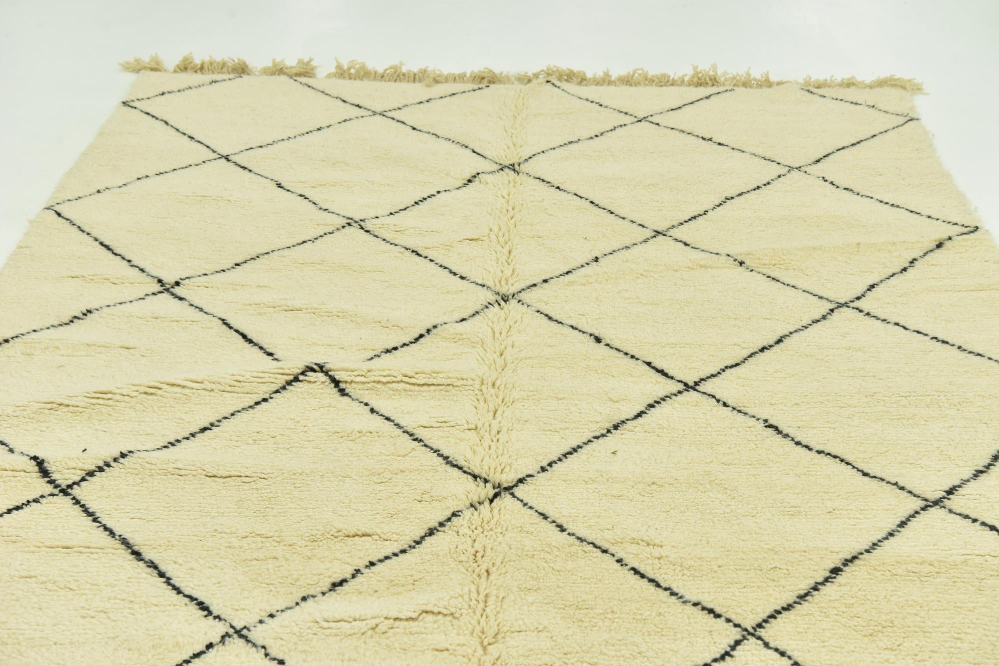 6' 7 x 9' 7 Hand Knotted Moroccan Wool Rug