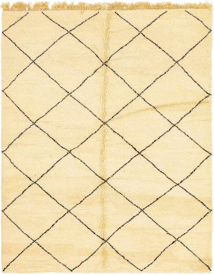 Detail image of 6' 7 x 9' 7 Hand Knotted Moroccan Wool Rug