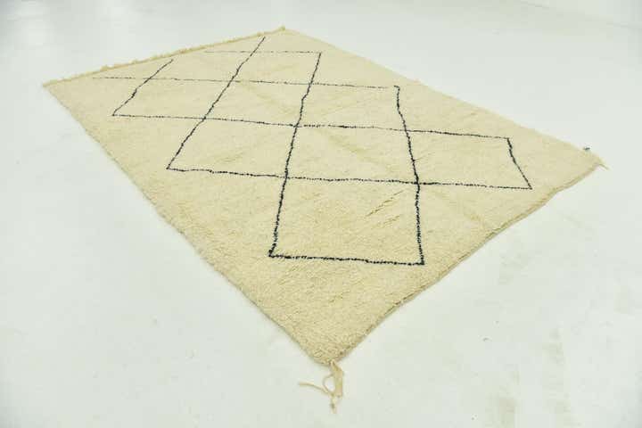 6' 9 x 9' 8 Hand Knotted Moroccan Wool Rug