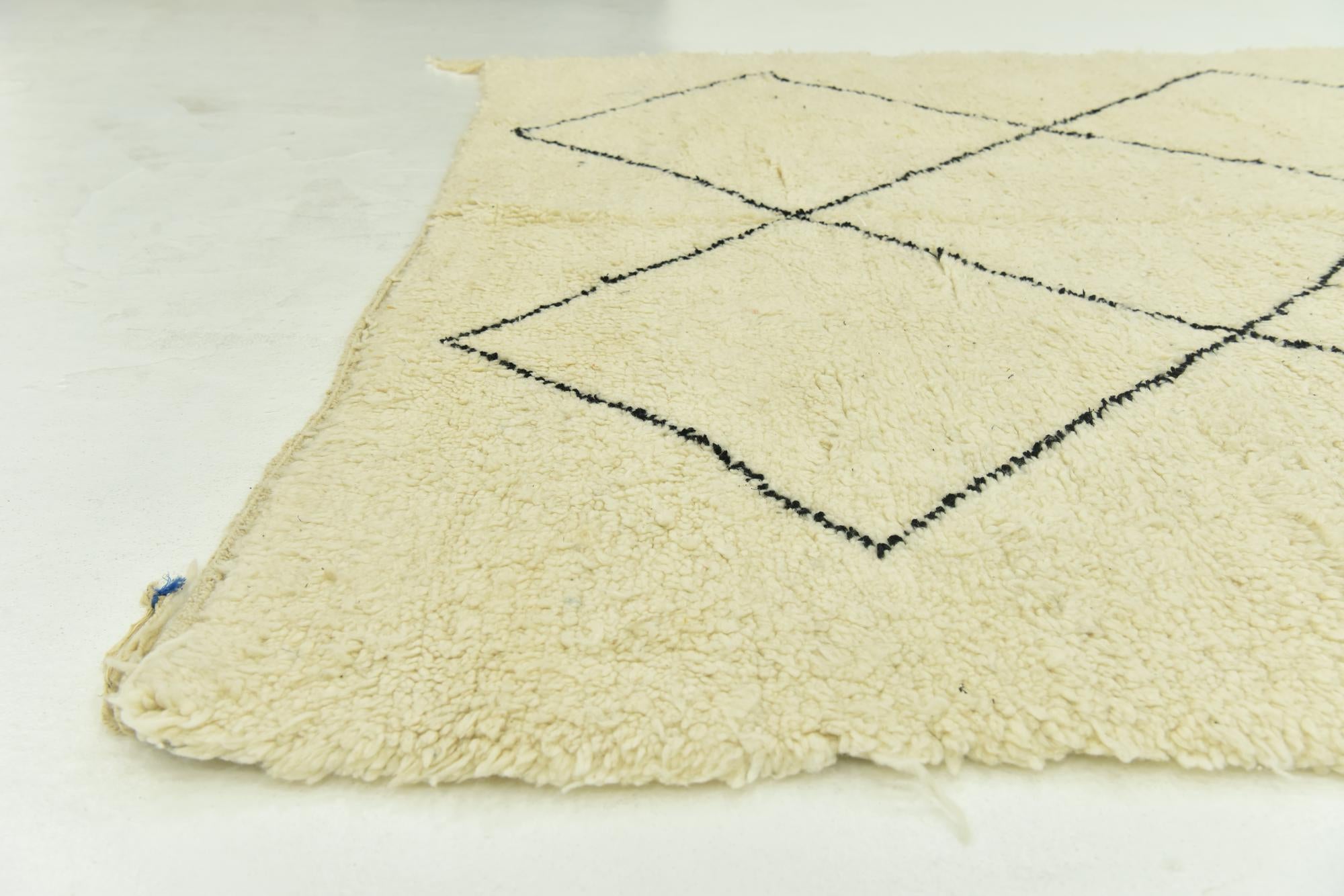 6' 9 x 9' 8 Hand Knotted Moroccan Wool Rug