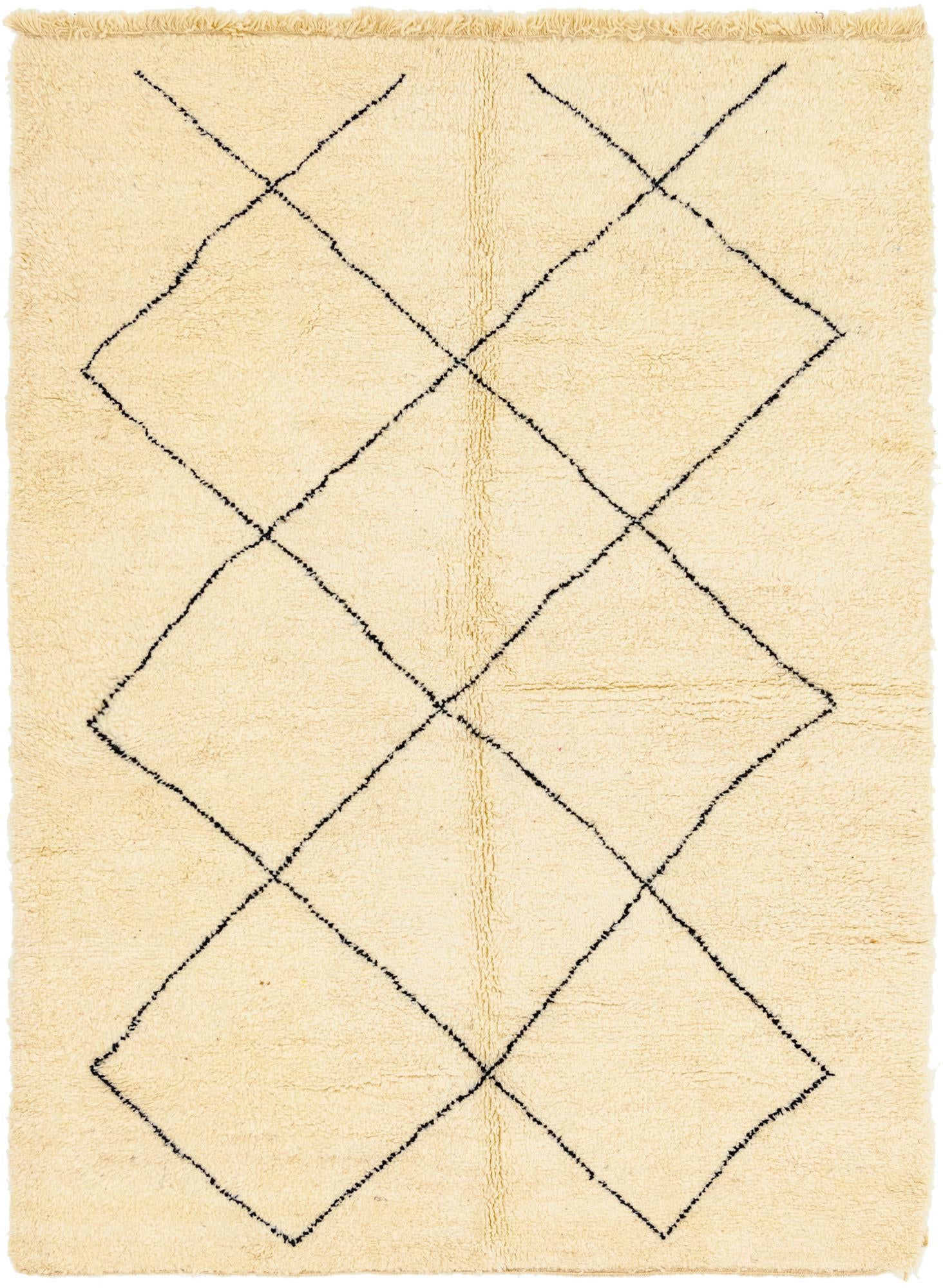 6' 9 x 9' 8 Hand Knotted Moroccan Wool Rug