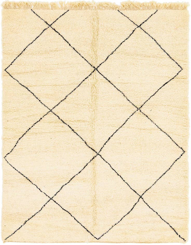 Detail image of 6' 8 x 9' 6 Hand Knotted Moroccan Wool Rug