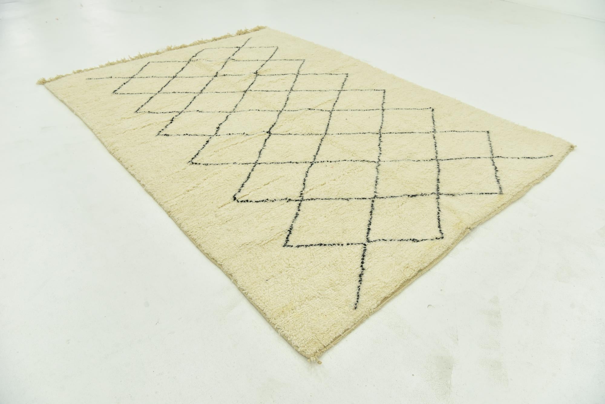 6' 10 x 10' Hand Knotted Moroccan Wool Rug