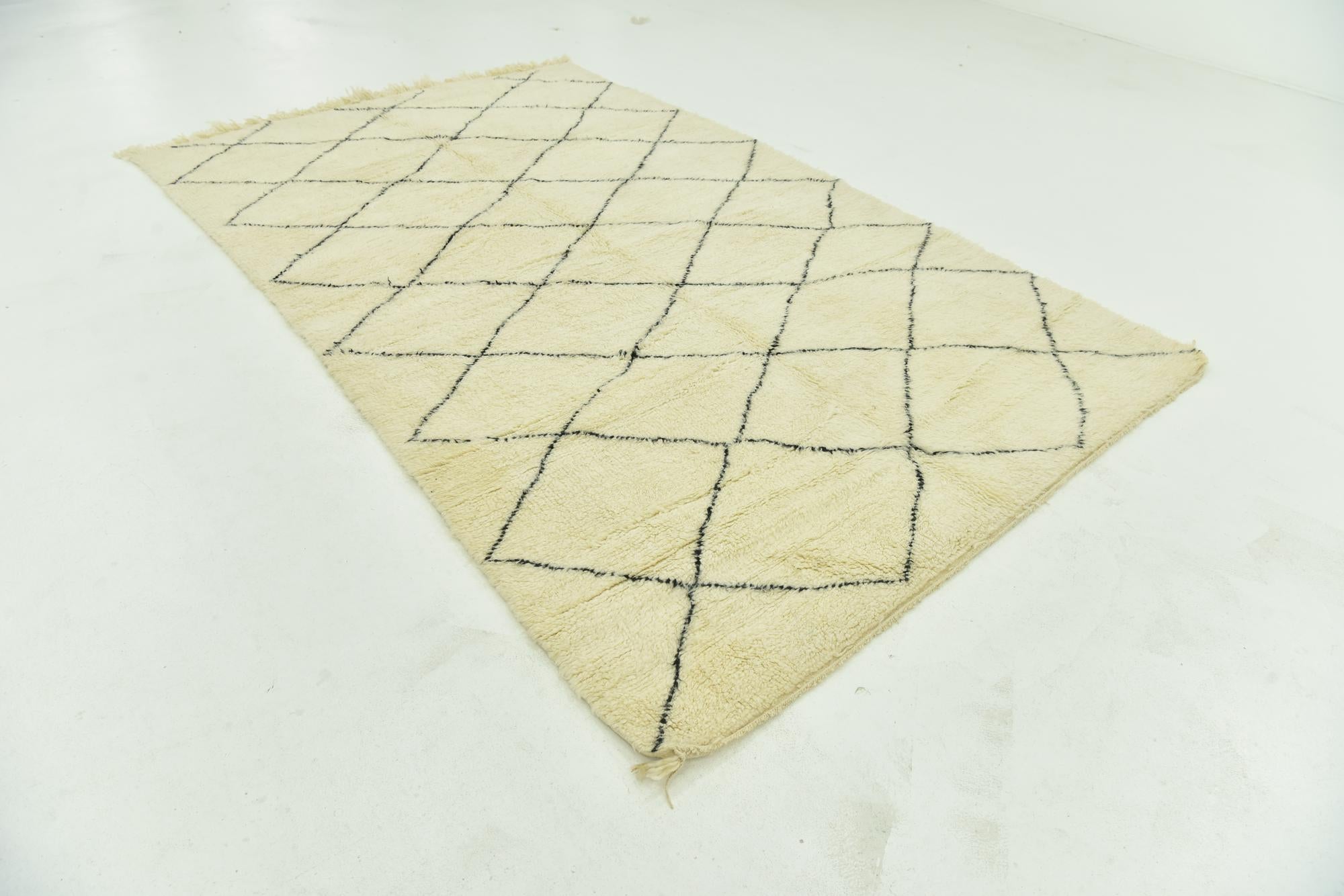 6' 4 x 10' 5 Hand Knotted Moroccan Wool Rug