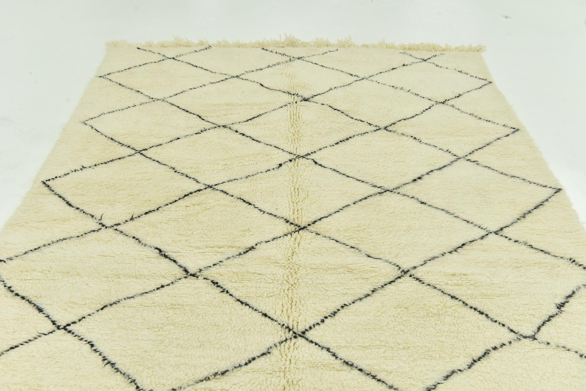6' 4 x 10' 5 Hand Knotted Moroccan Wool Rug