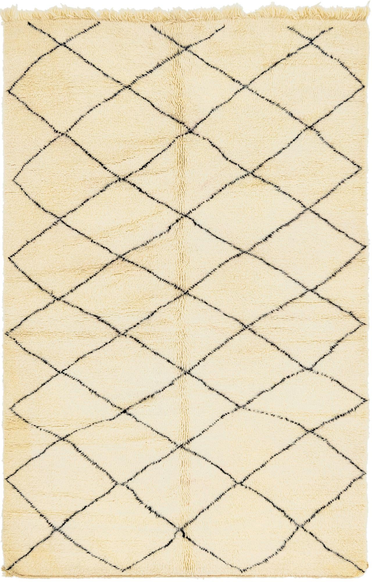 6' 4 x 10' 5 Hand Knotted Moroccan Wool Rug