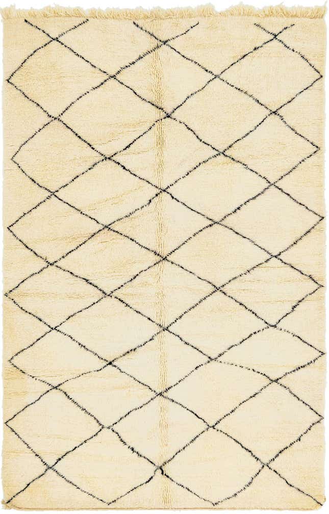 6' 4 x 10' 5 Hand Knotted Moroccan Wool Rug