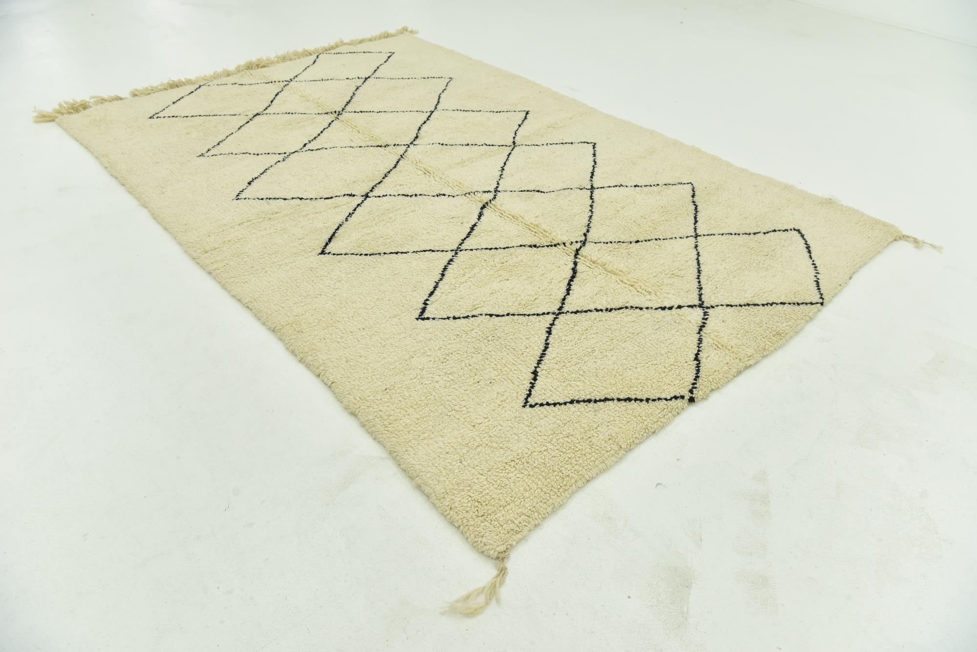 6' 7 x 10' 1 Hand Knotted Moroccan Wool Rug