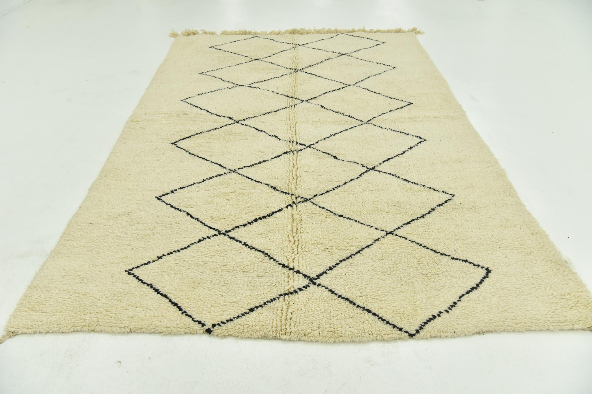 6' 7 x 10' 1 Hand Knotted Moroccan Wool Rug