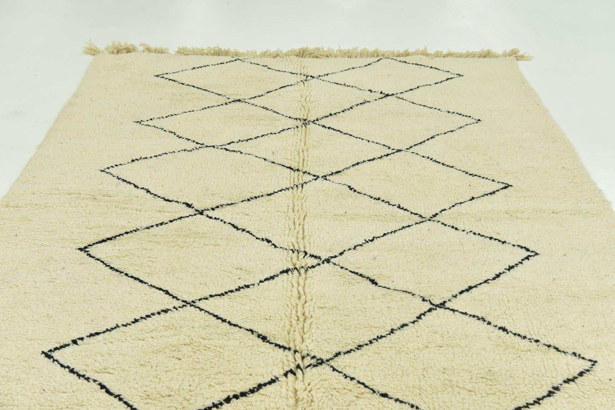 6' 7 x 10' 1 Hand Knotted Moroccan Wool Rug