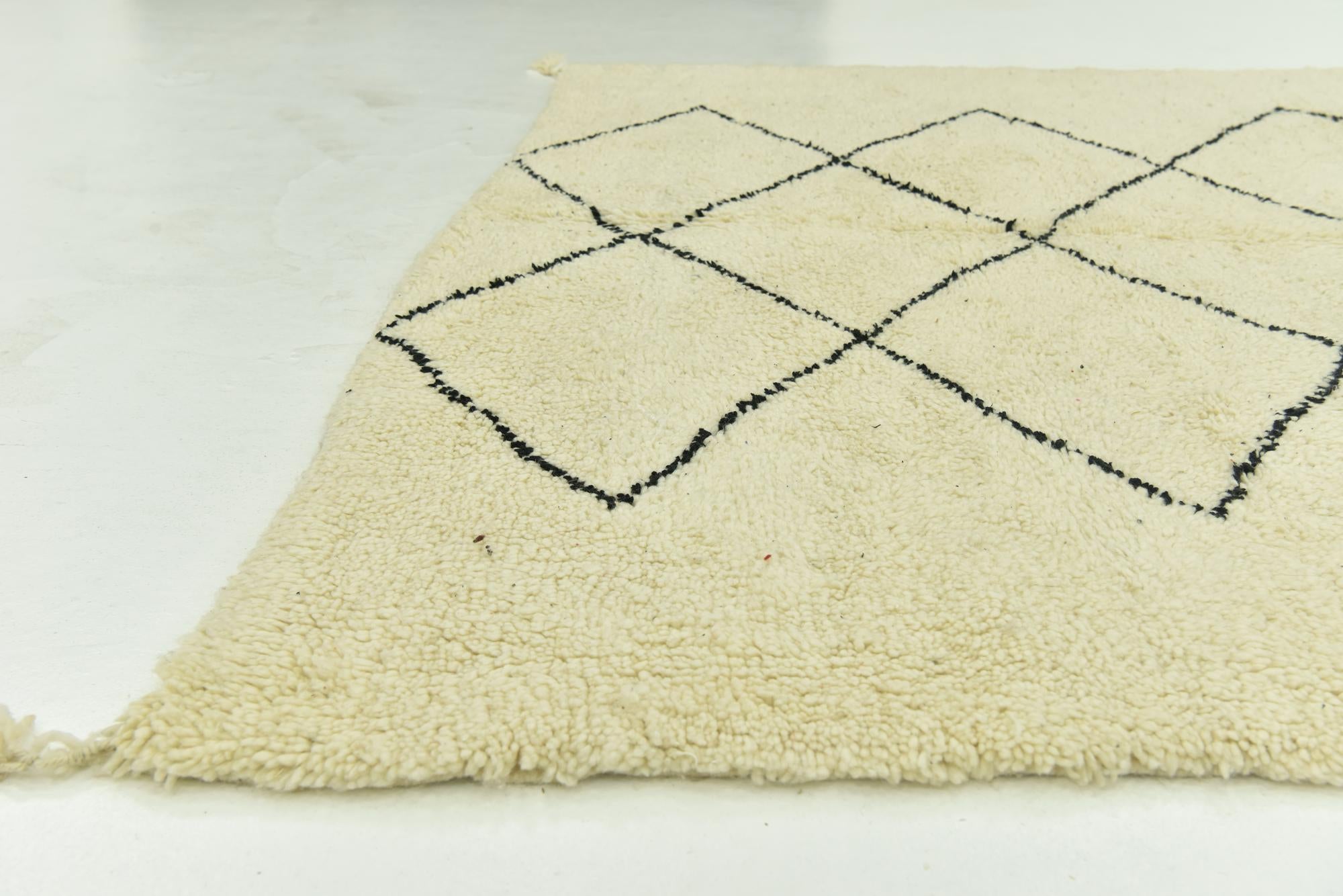 6' 7 x 10' 1 Hand Knotted Moroccan Wool Rug