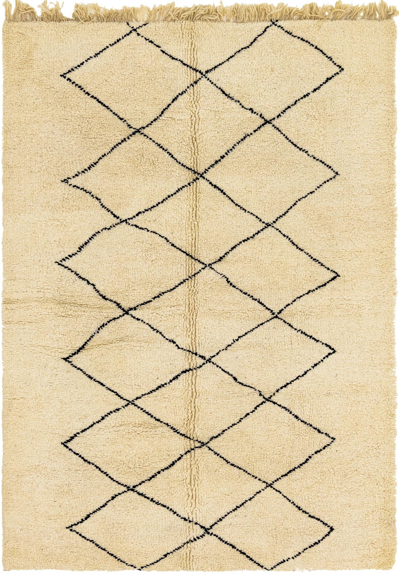 6' 7 x 10' 1 Hand Knotted Moroccan Wool Rug