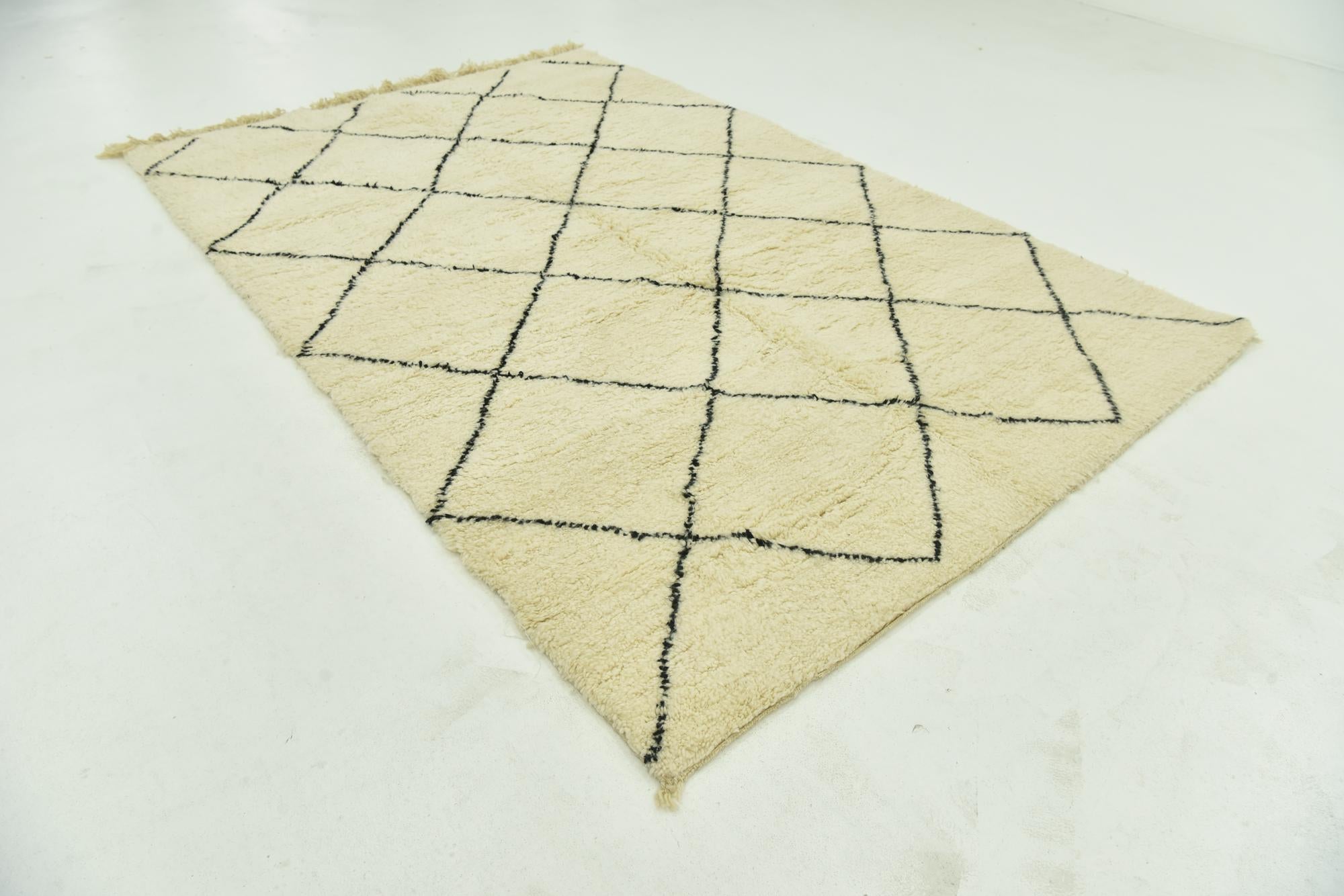 6' 9 x 10' 2 Hand Knotted Moroccan Wool Rug