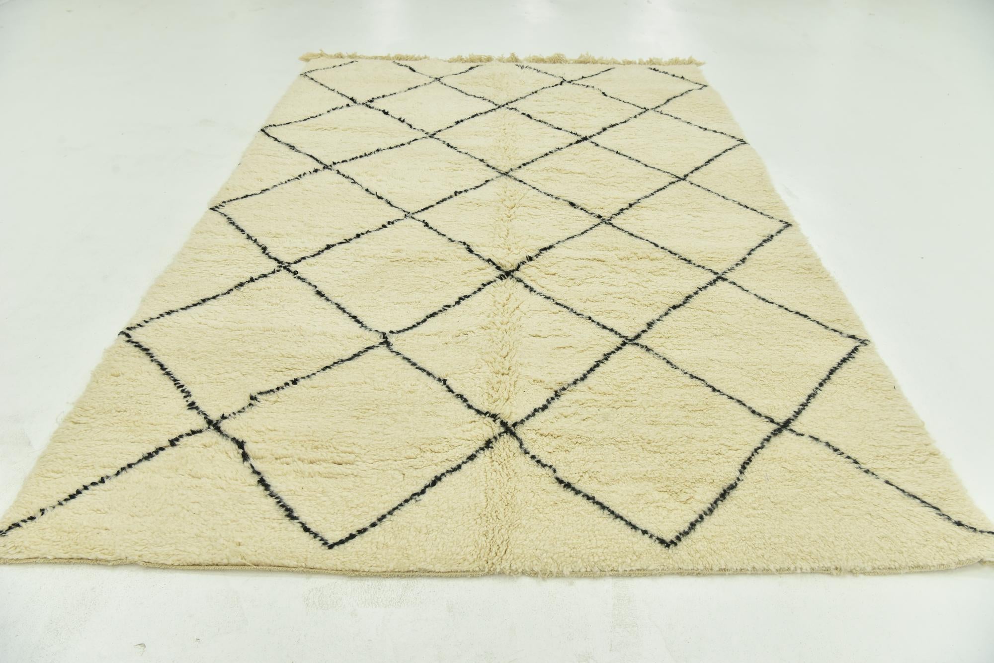 6' 9 x 10' 2 Hand Knotted Moroccan Wool Rug