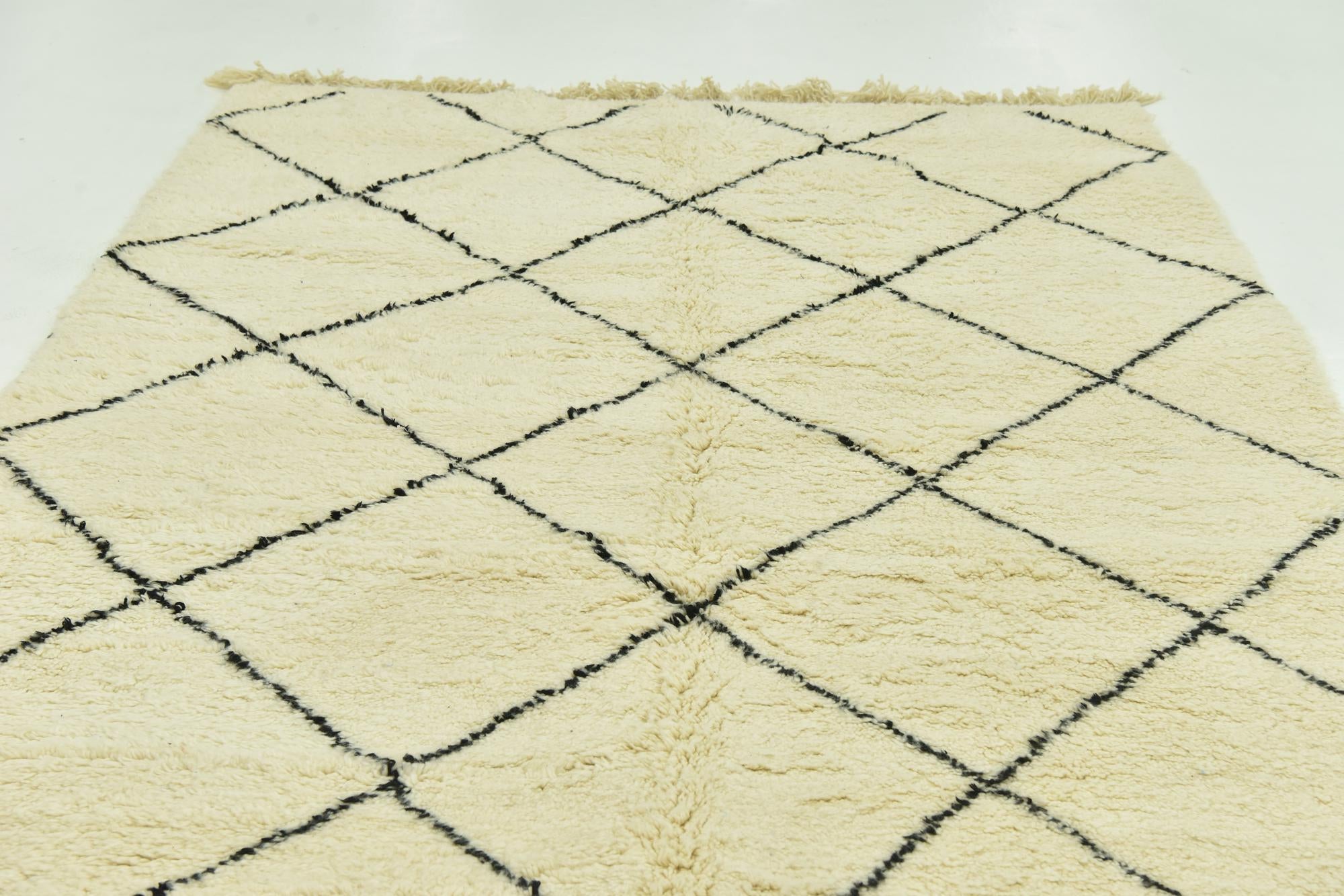 6' 9 x 10' 2 Hand Knotted Moroccan Wool Rug