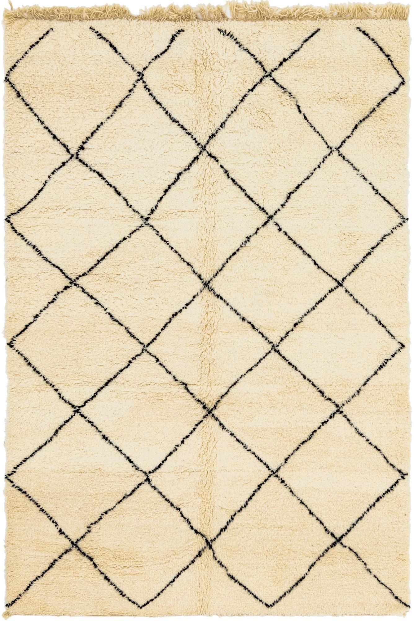 6' 9 x 10' 2 Hand Knotted Moroccan Wool Rug
