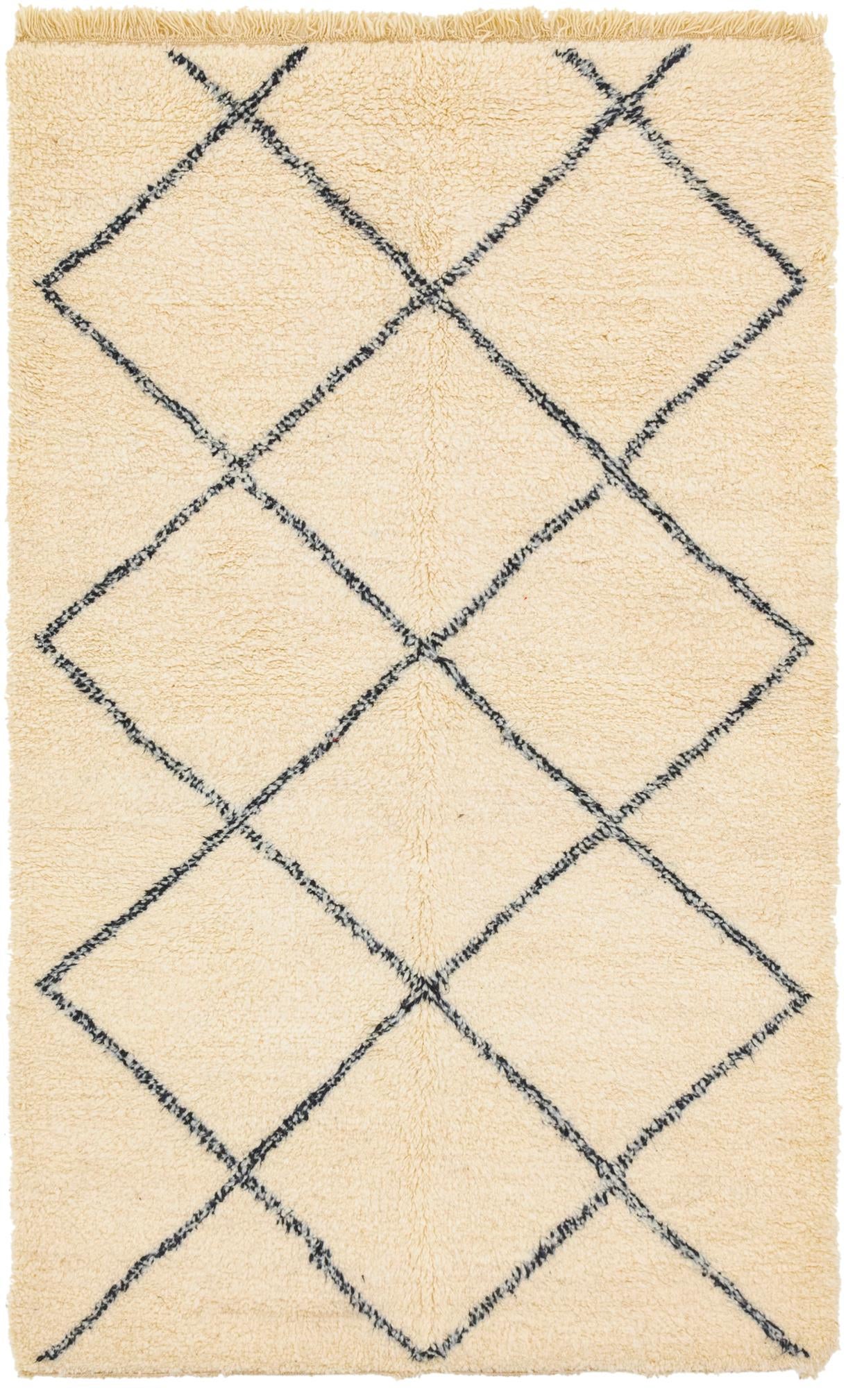 5' 3 x 8' 5 Hand Knotted Moroccan Wool Rug