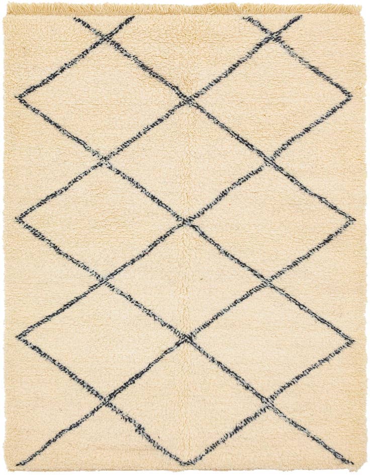 Detail image of 5' 3 x 8' 5 Hand Knotted Moroccan Wool Rug
