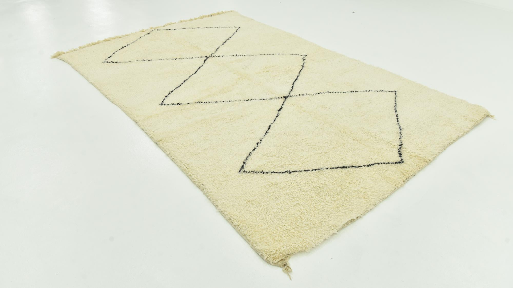 6' 8 x 10' 2 Hand Knotted Moroccan Wool Rug