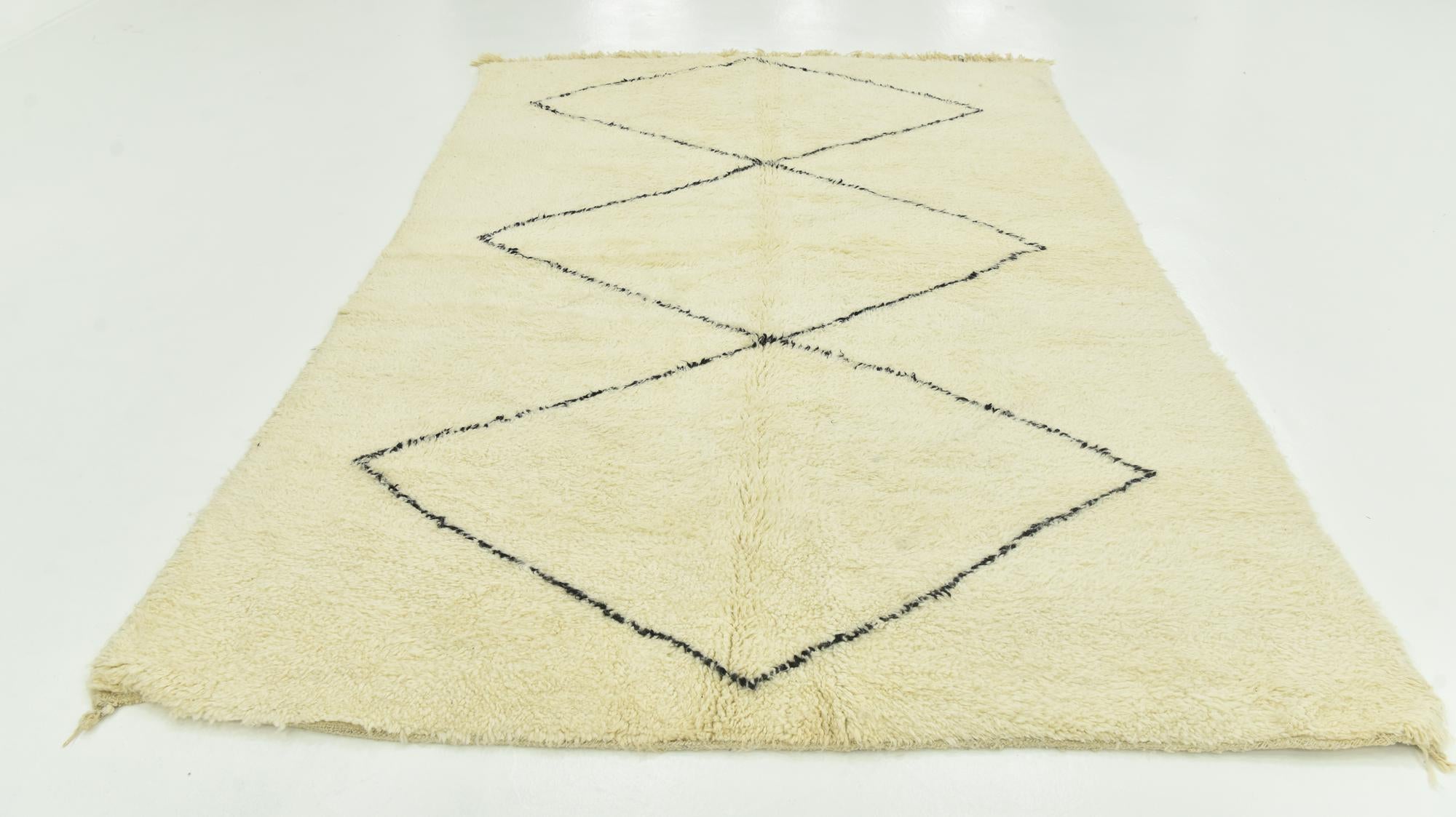 6' 8 x 10' 2 Hand Knotted Moroccan Wool Rug