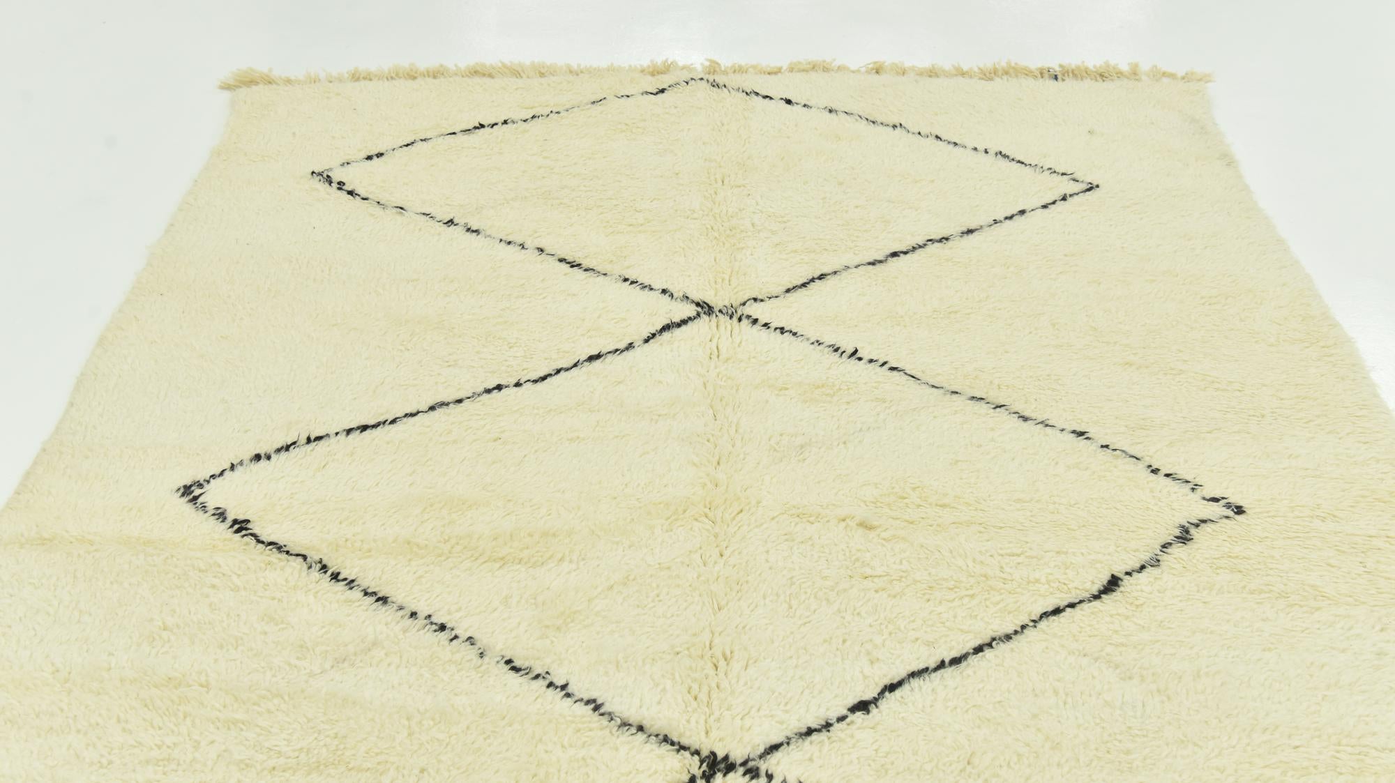 6' 8 x 10' 2 Hand Knotted Moroccan Wool Rug