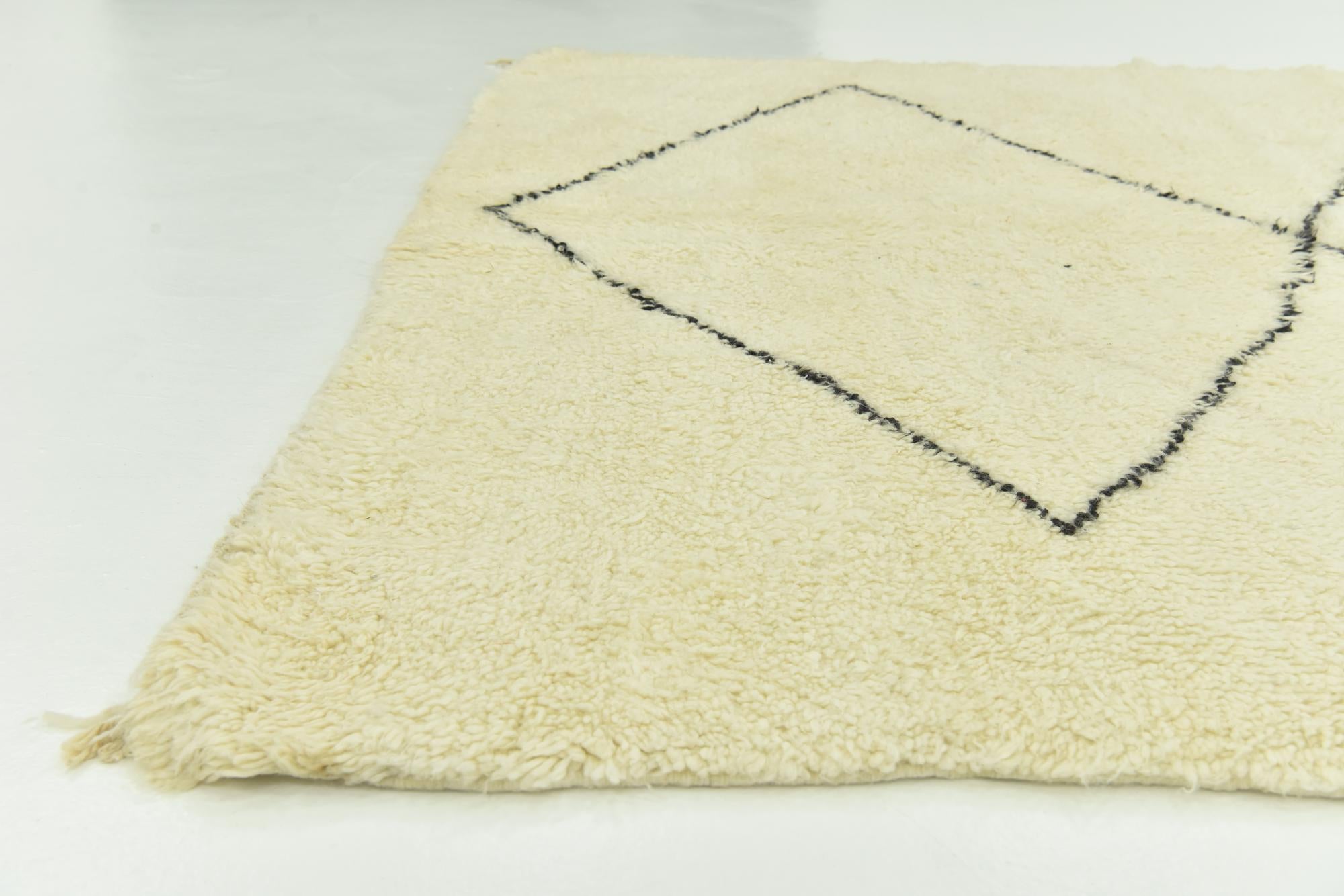 6' 8 x 10' 2 Hand Knotted Moroccan Wool Rug