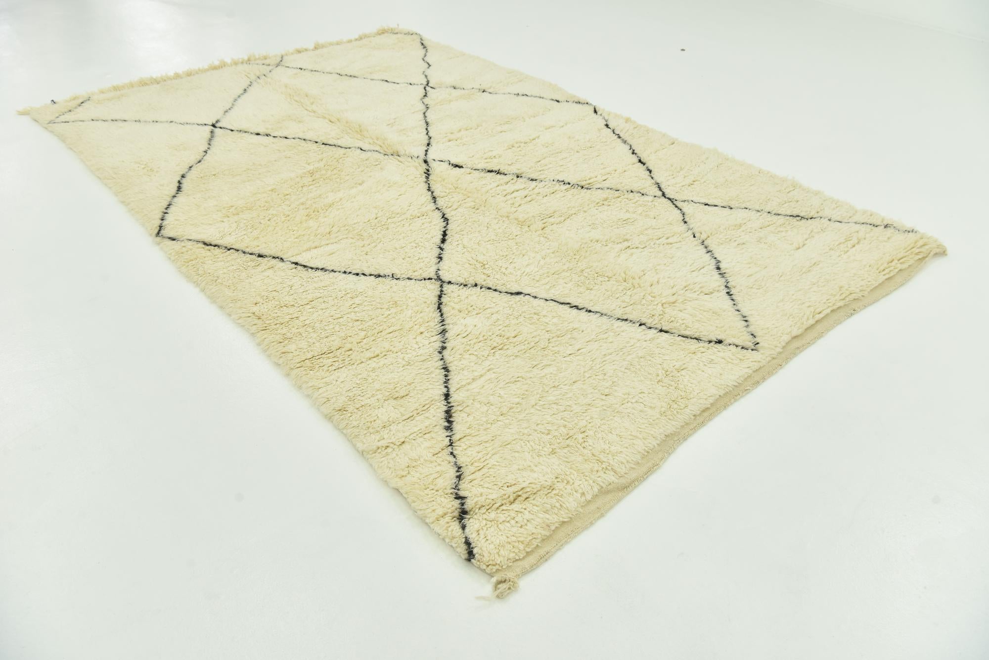 6' 8 x 10' 5 Hand Knotted Moroccan Wool Rug