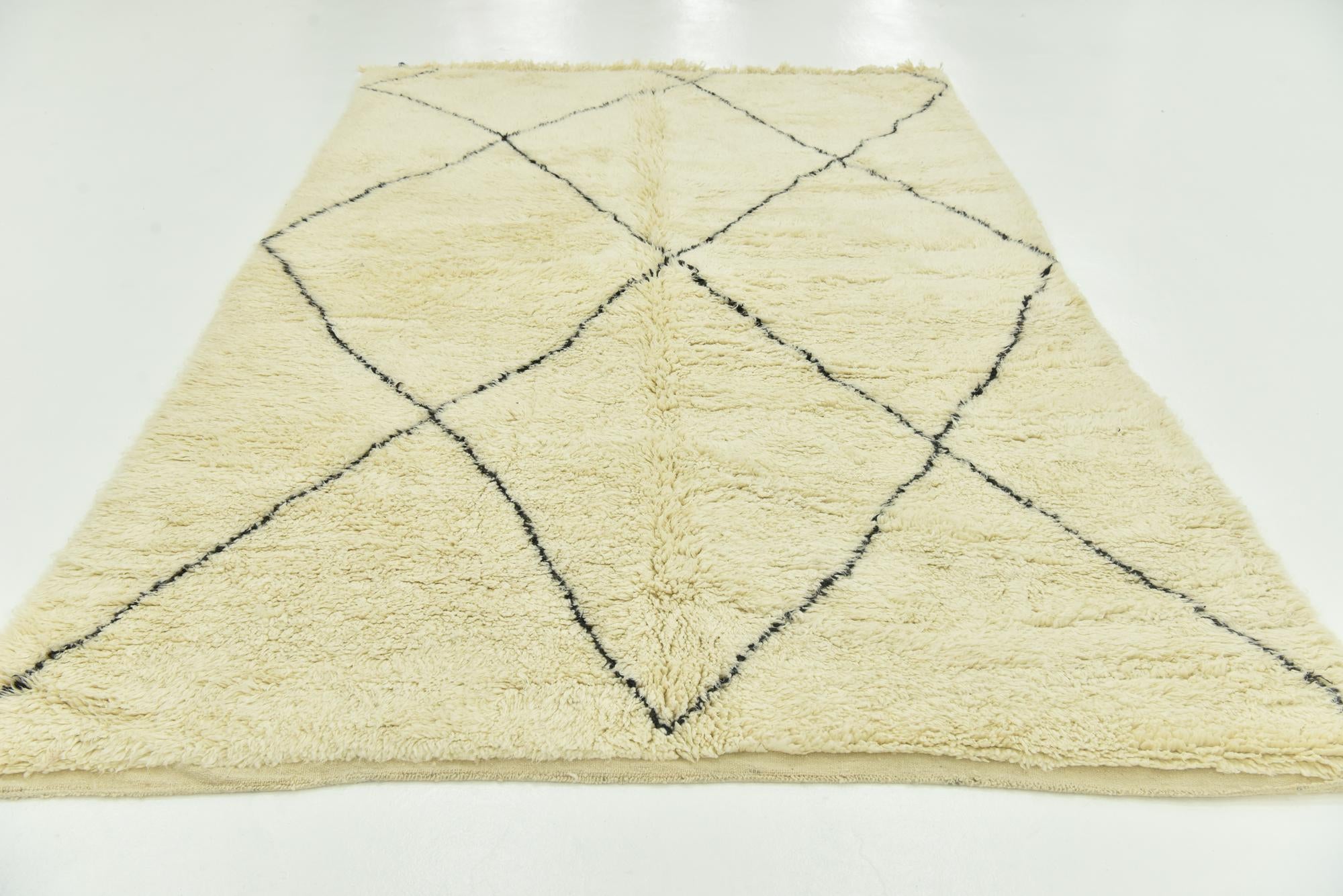 6' 8 x 10' 5 Hand Knotted Moroccan Wool Rug