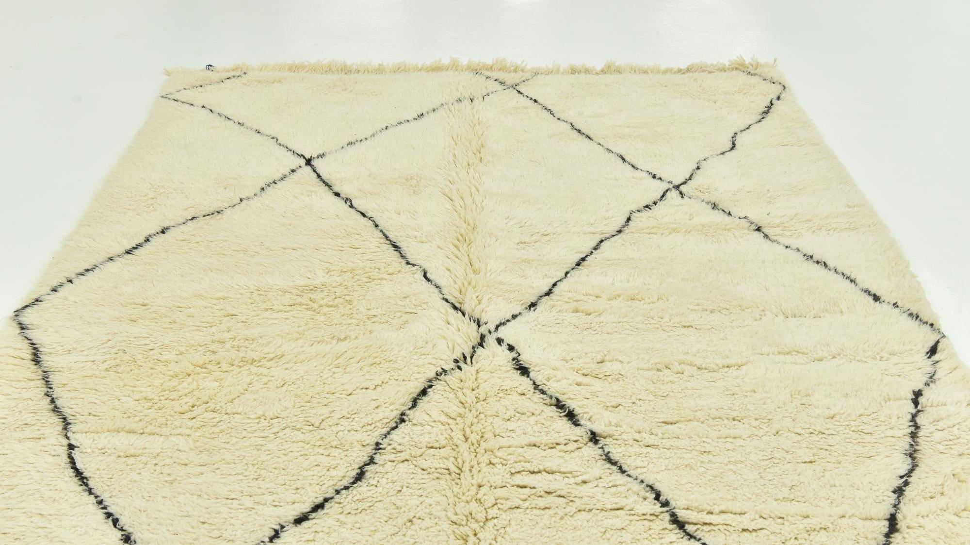 6' 8 x 10' 5 Hand Knotted Moroccan Wool Rug