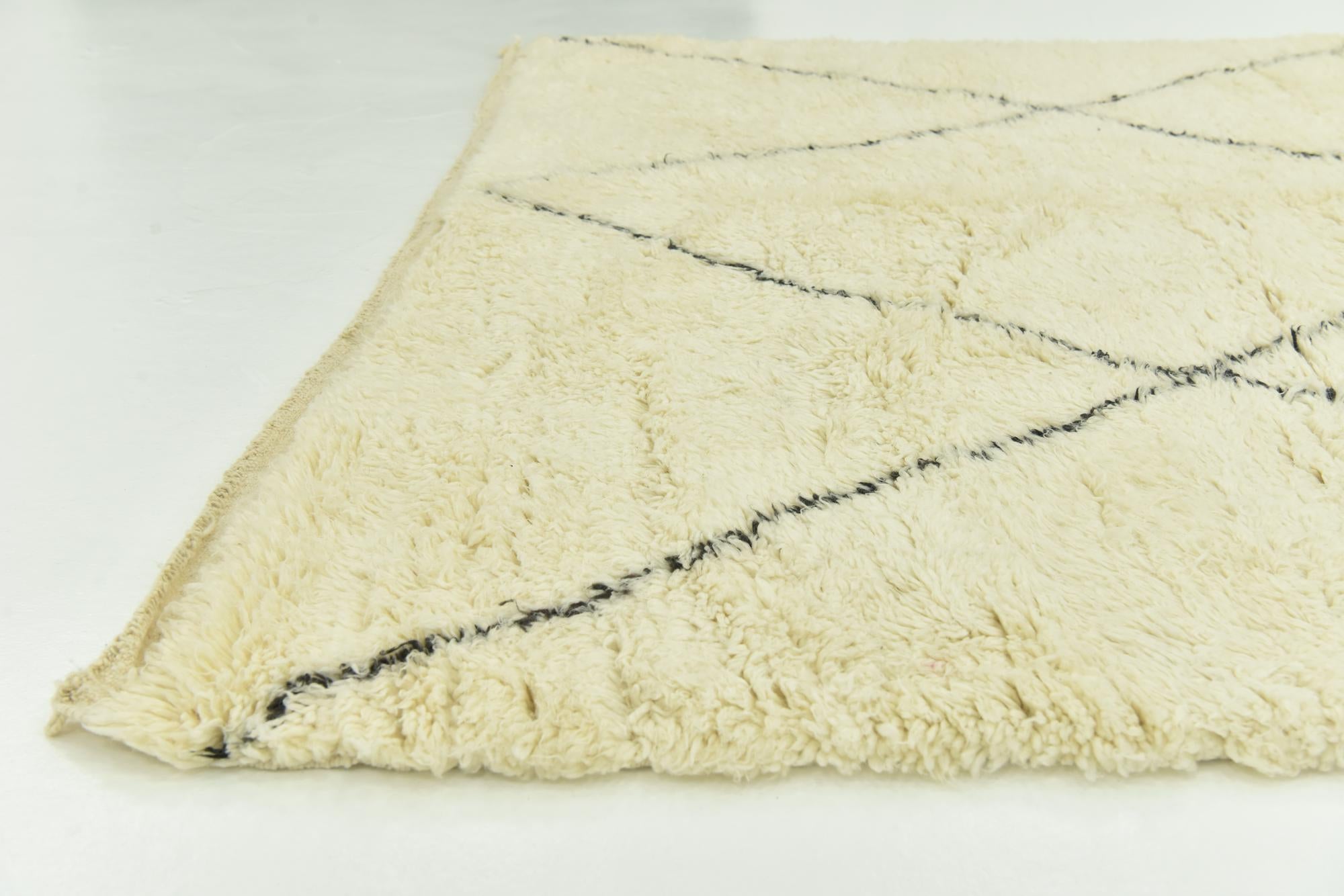 6' 8 x 10' 5 Hand Knotted Moroccan Wool Rug