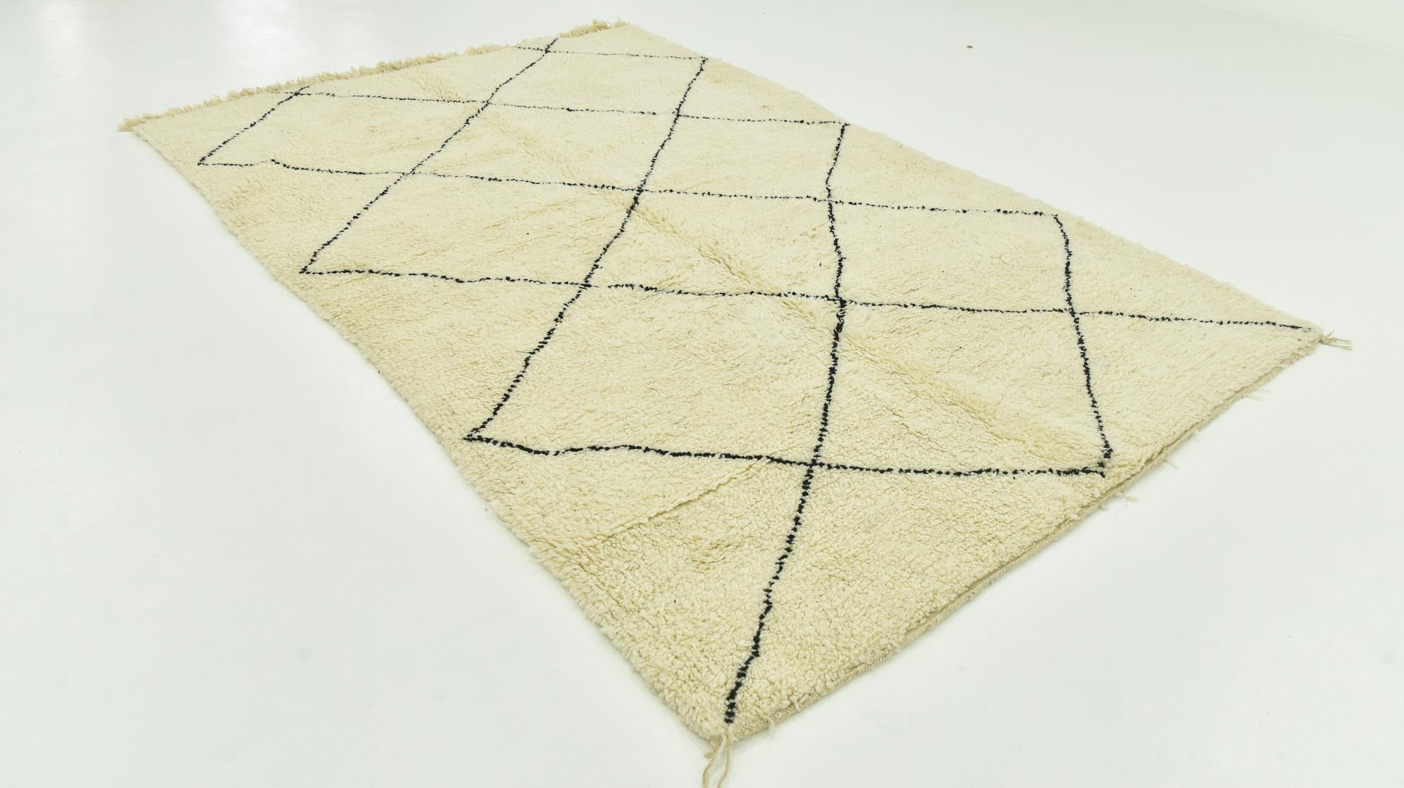 6' 9 x 10' 2 Hand Knotted Moroccan Wool Rug