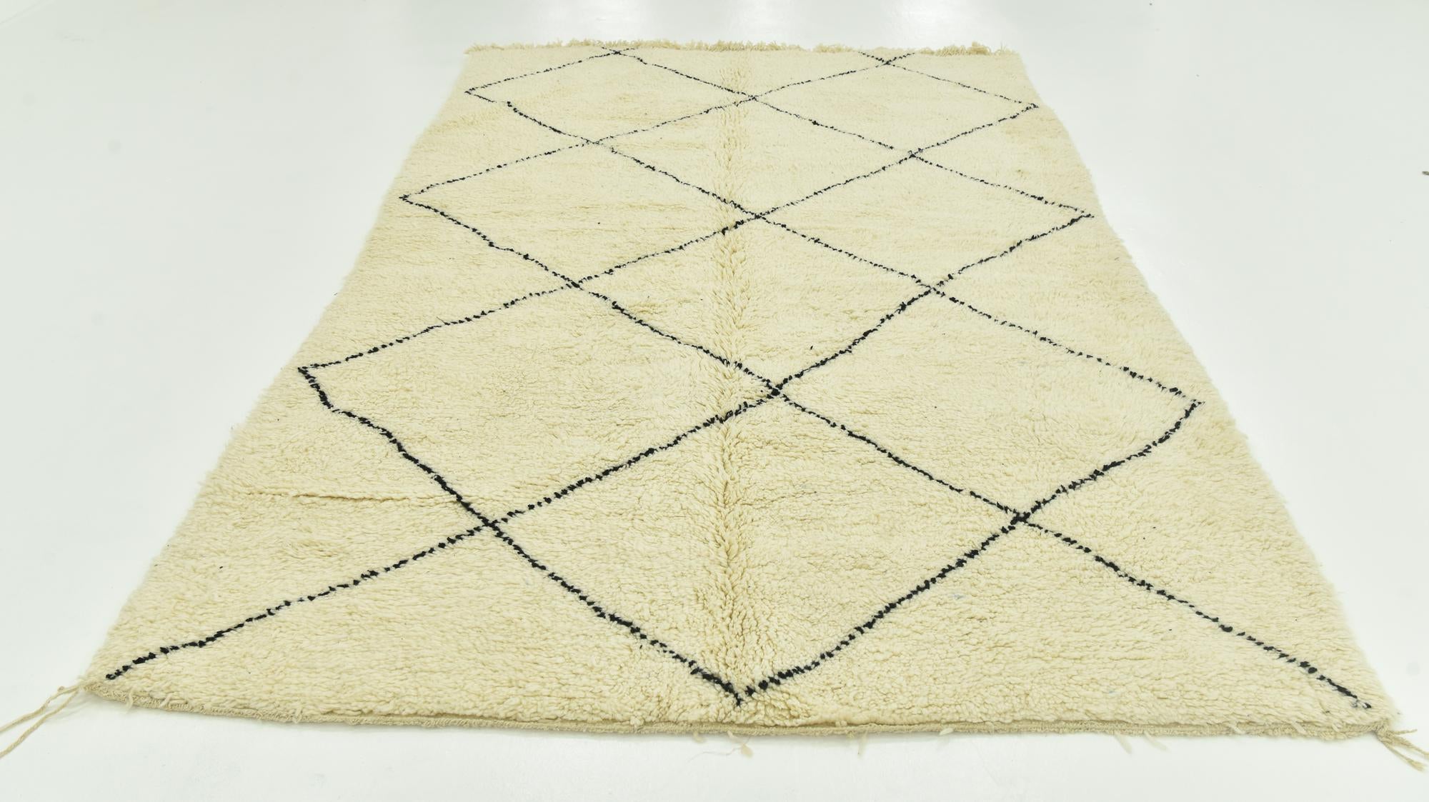 6' 9 x 10' 2 Hand Knotted Moroccan Wool Rug