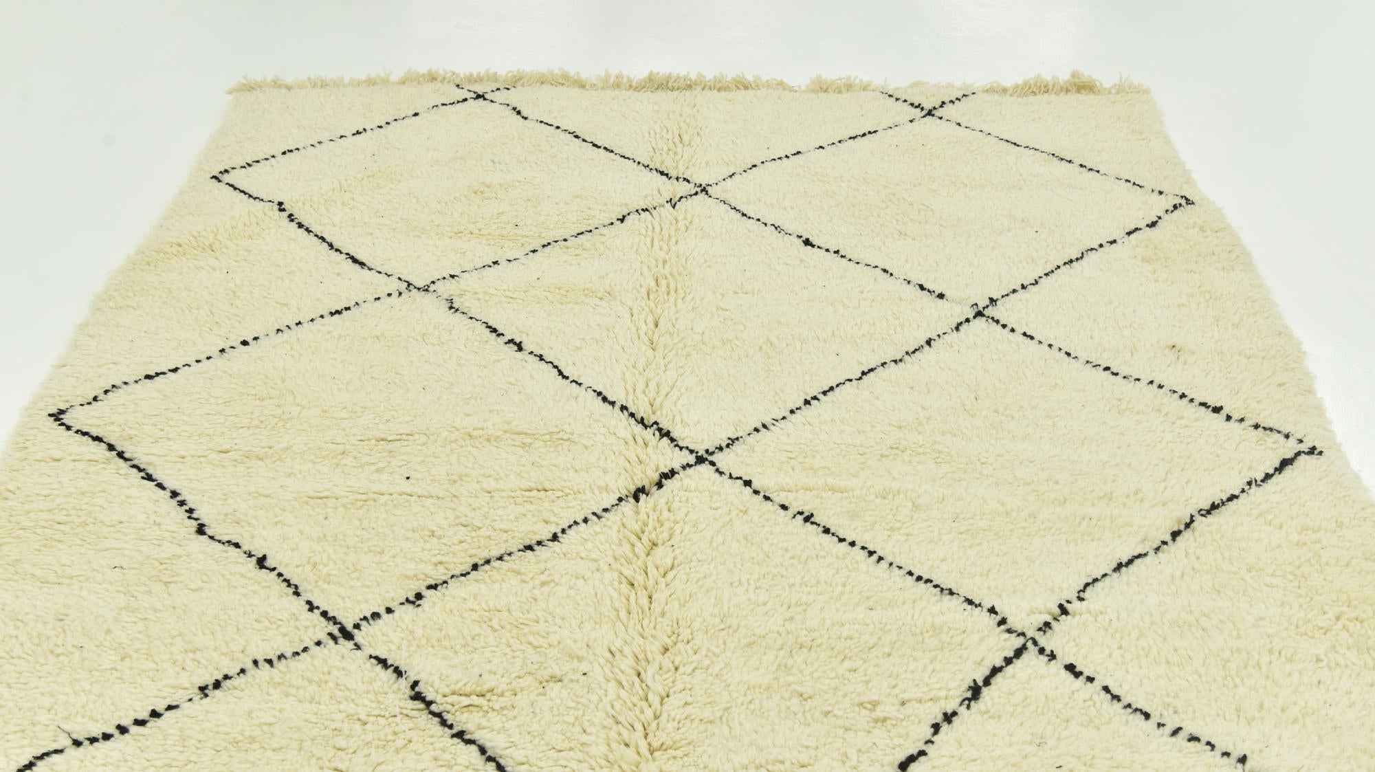 6' 9 x 10' 2 Hand Knotted Moroccan Wool Rug