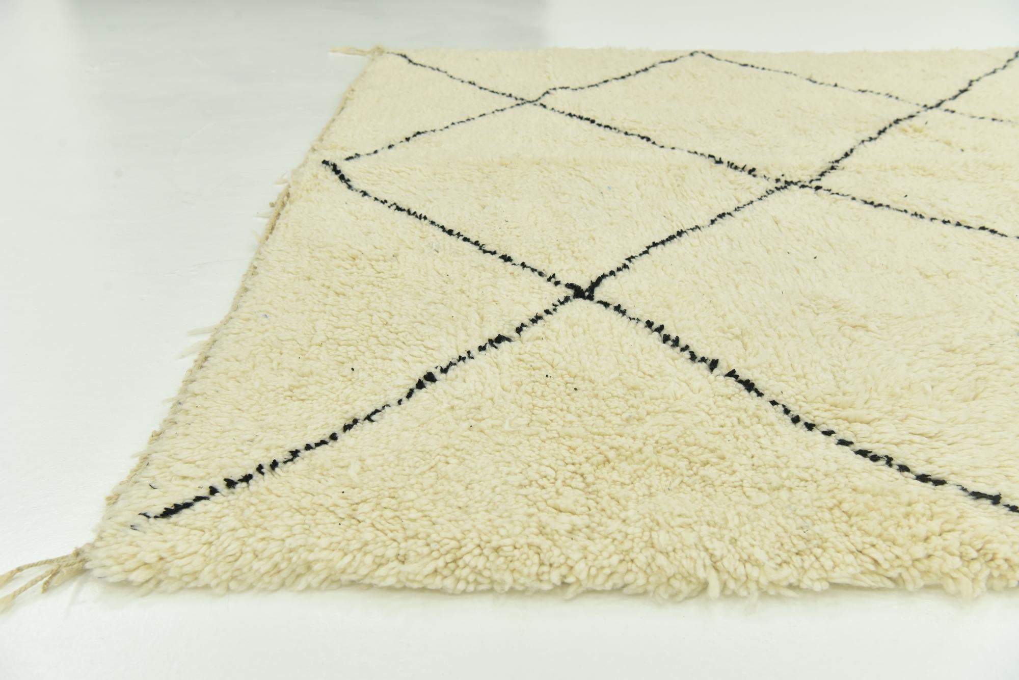 6' 9 x 10' 2 Hand Knotted Moroccan Wool Rug