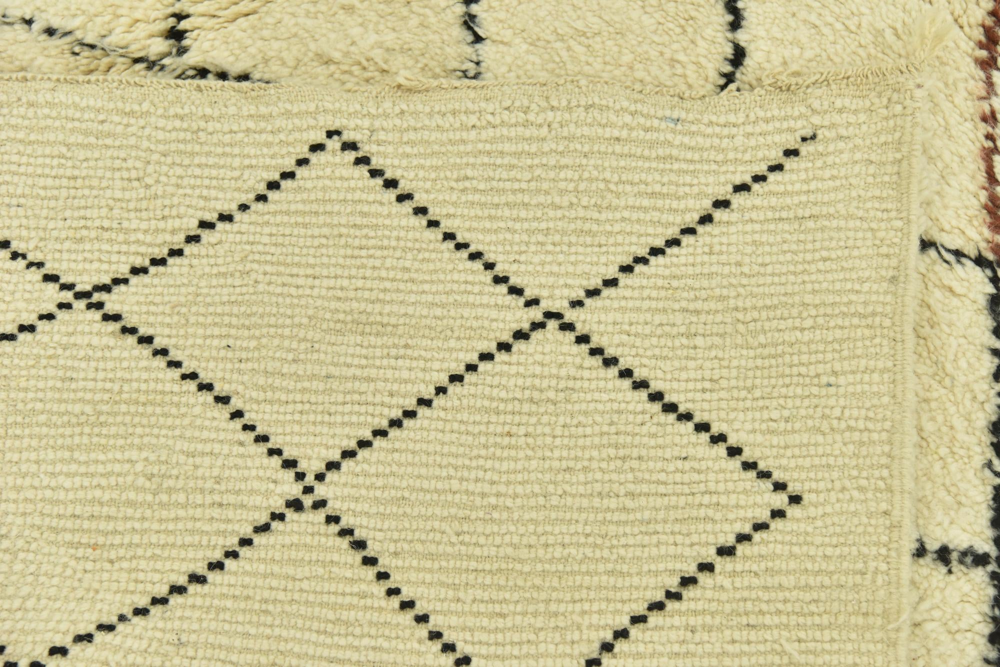 6' 7 x 10' 3 Hand Knotted Moroccan Wool Rug