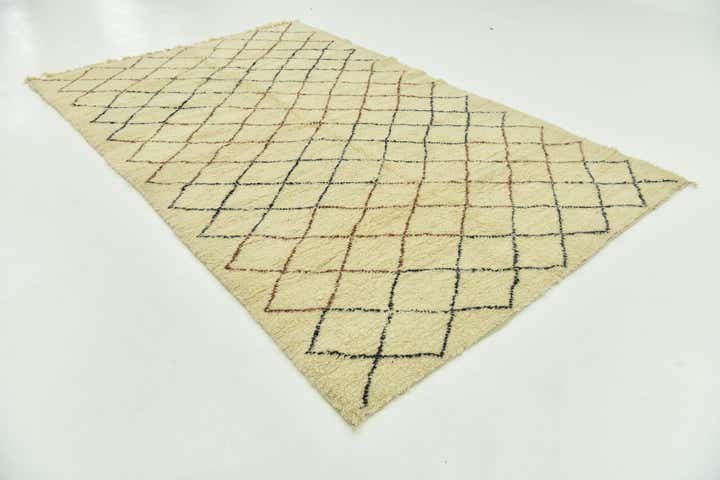 6' 7 x 10' 3 Hand Knotted Moroccan Wool Rug