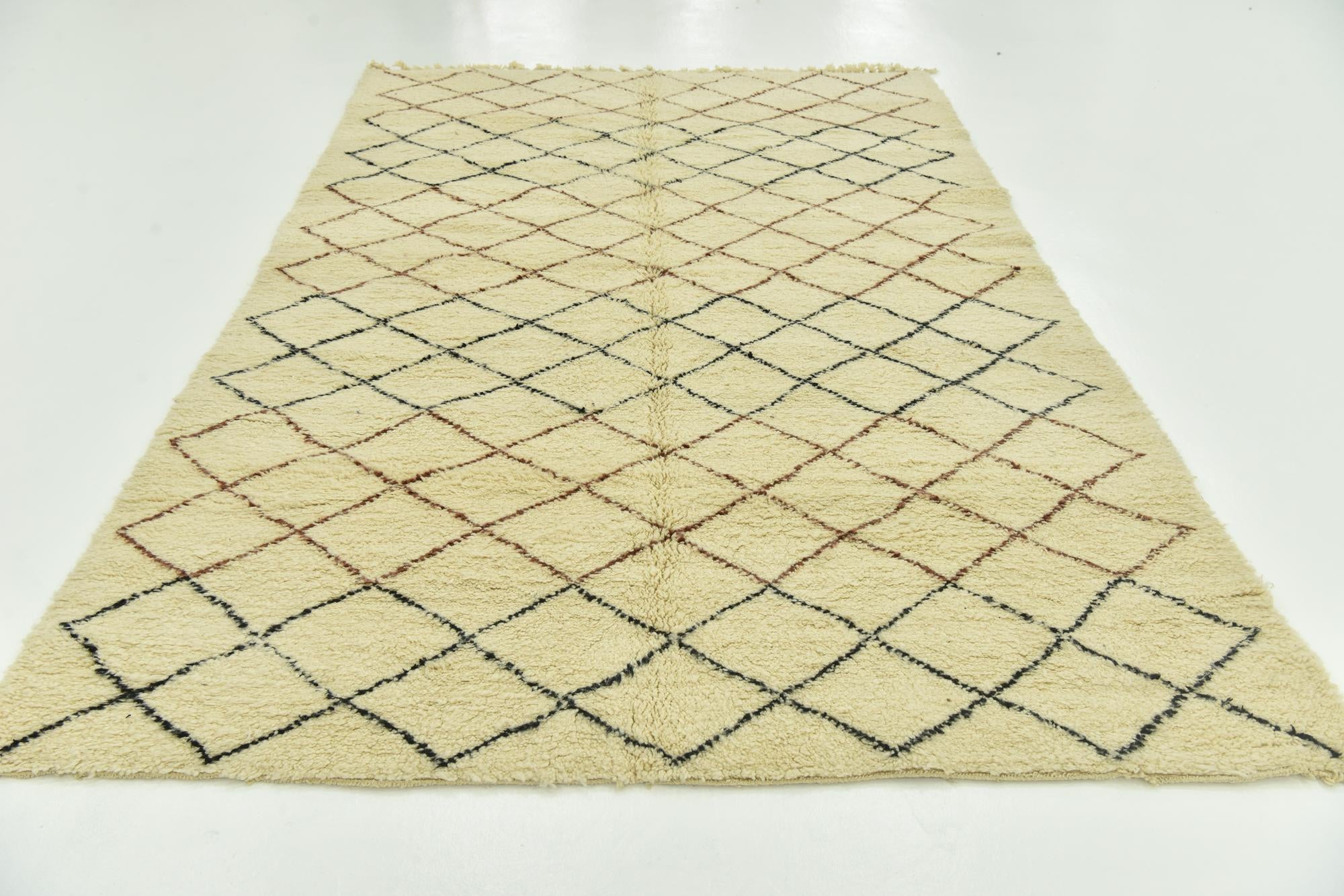 6' 7 x 10' 3 Hand Knotted Moroccan Wool Rug