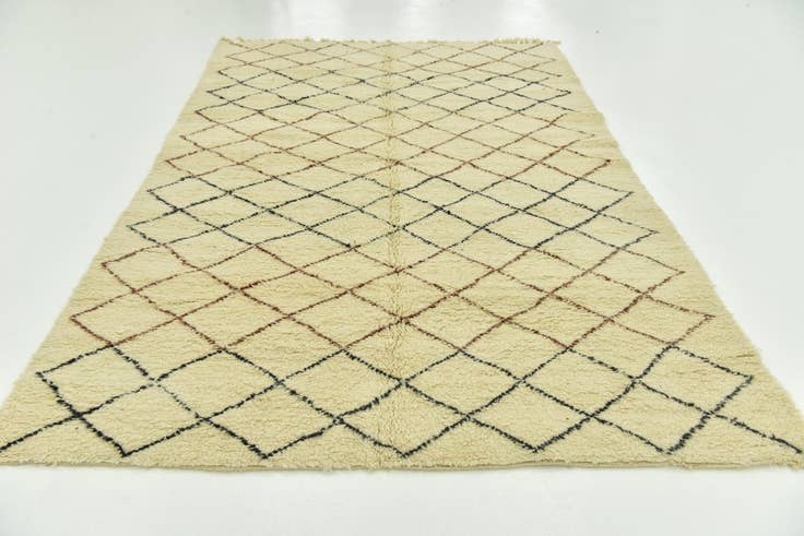 Detail image of 6' 7 x 10' 3 Hand Knotted Moroccan Wool Rug