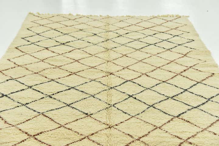 6' 7 x 10' 3 Hand Knotted Moroccan Wool Rug