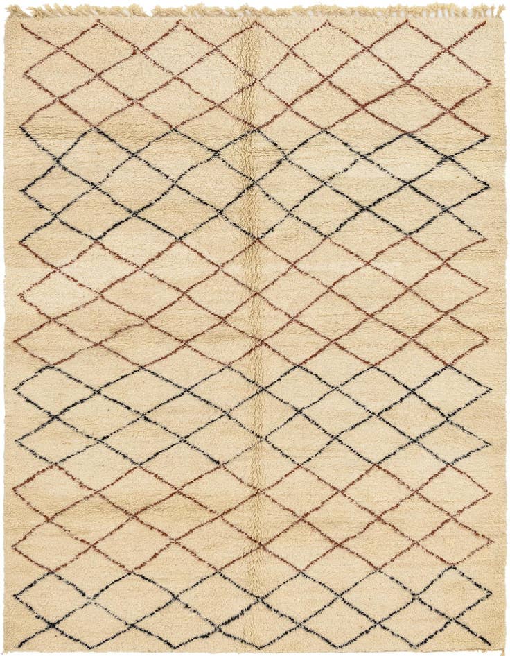 Detail image of 6' 7 x 10' 3 Hand Knotted Moroccan Wool Rug