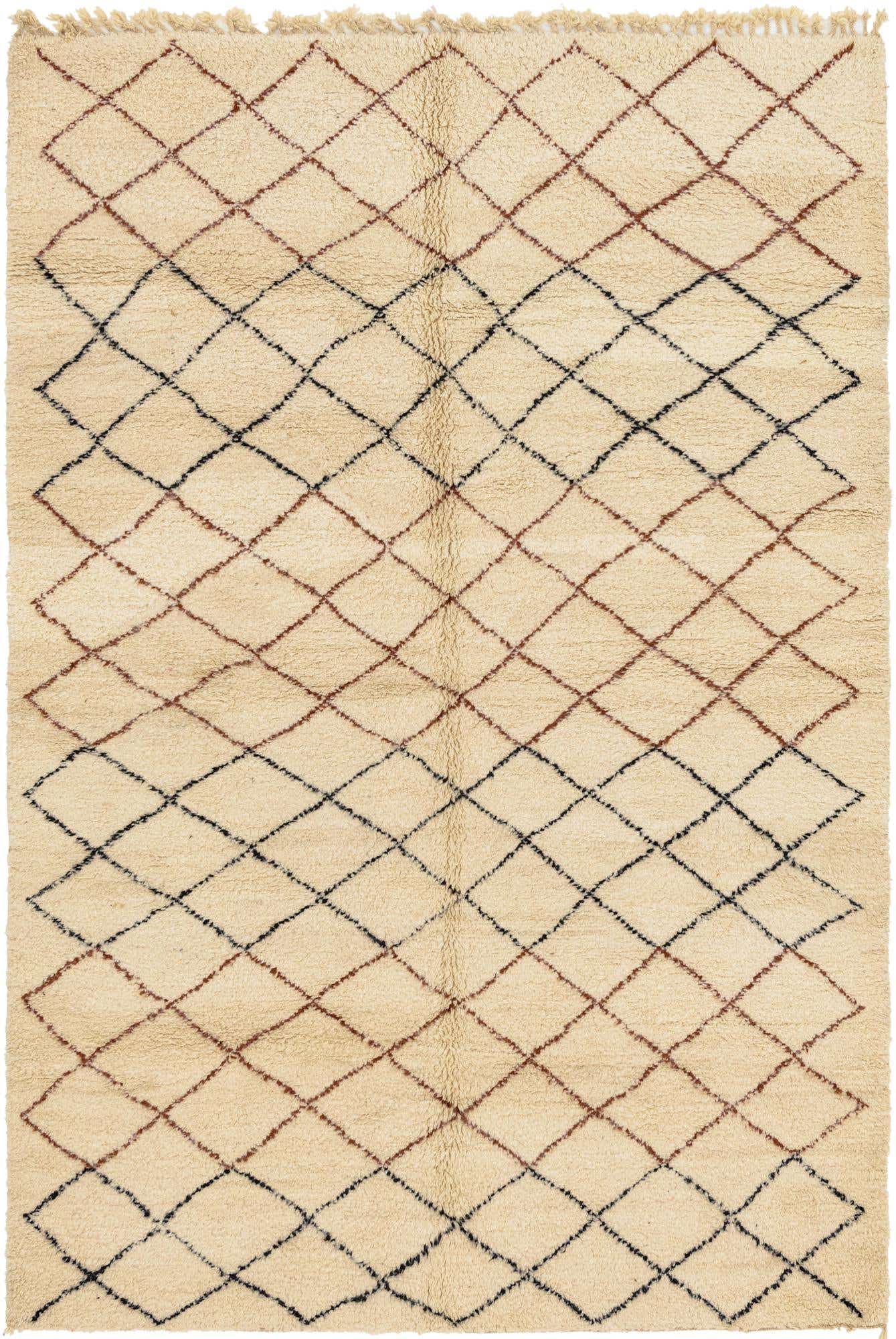6' 7 x 10' 3 Hand Knotted Moroccan Wool Rug