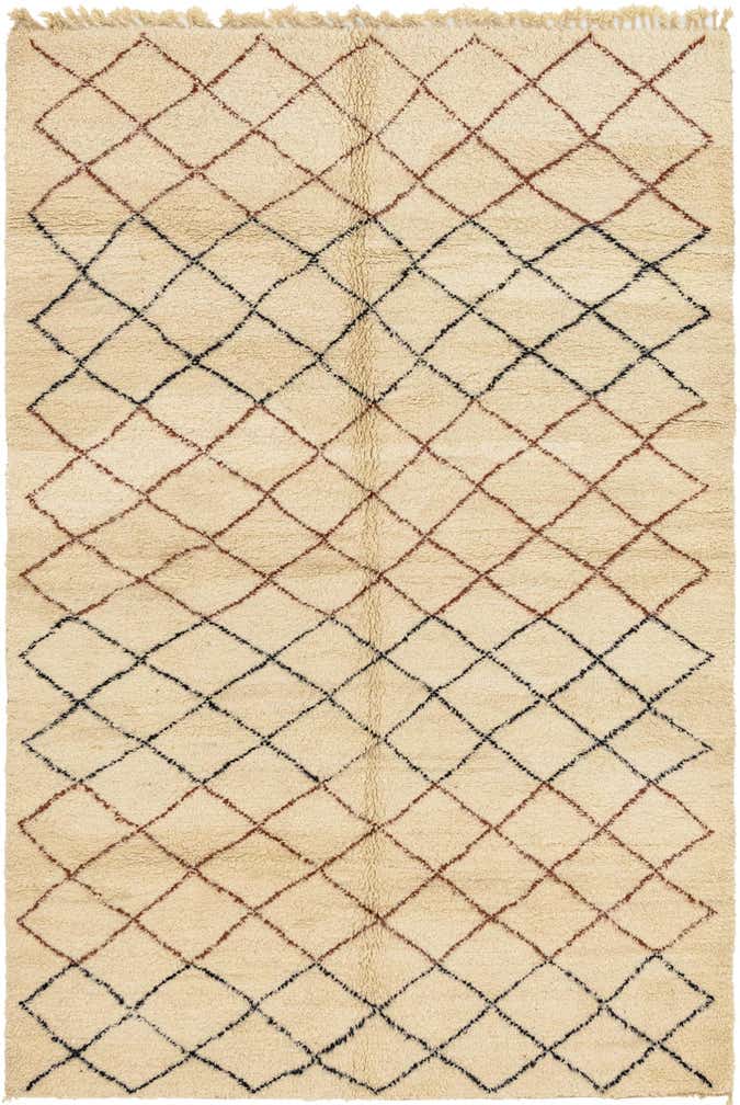 6' 7 x 10' 3 Hand Knotted Moroccan Wool Rug