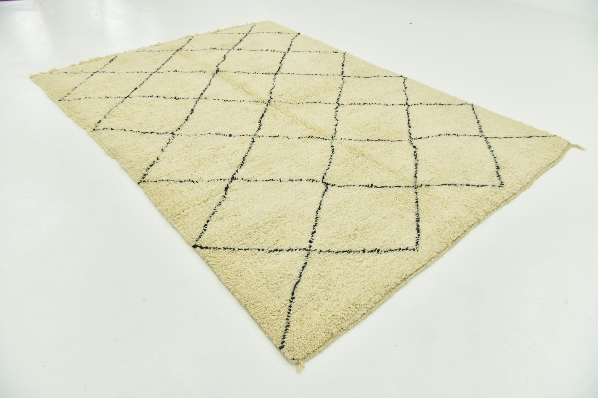 7' 2 x 9' 9 Hand Knotted Moroccan Wool Rug