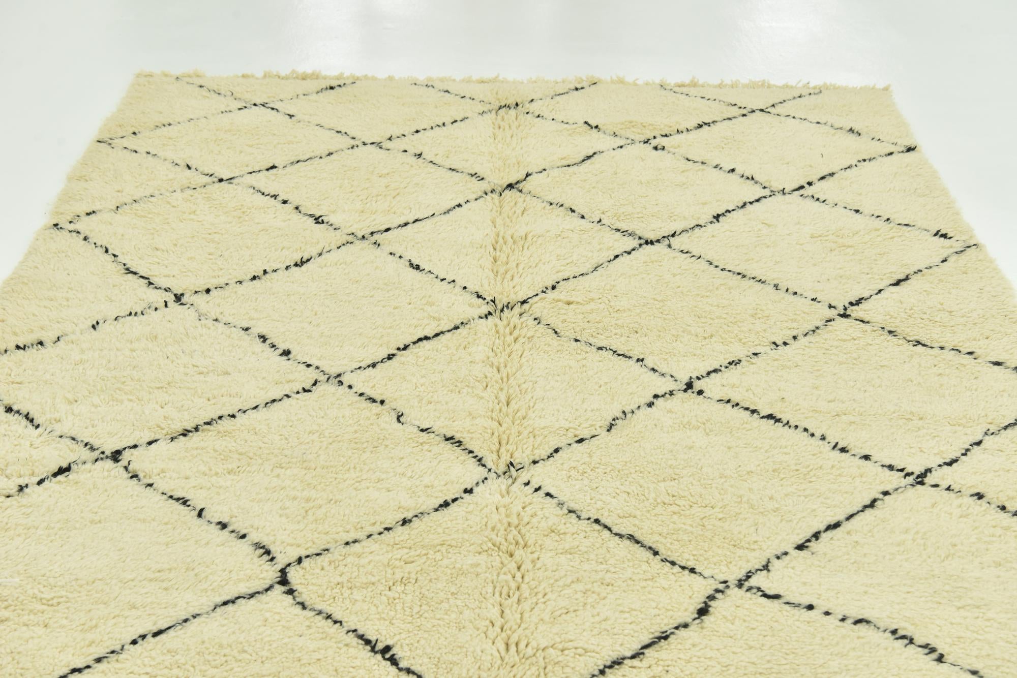 7' 2 x 9' 9 Hand Knotted Moroccan Wool Rug