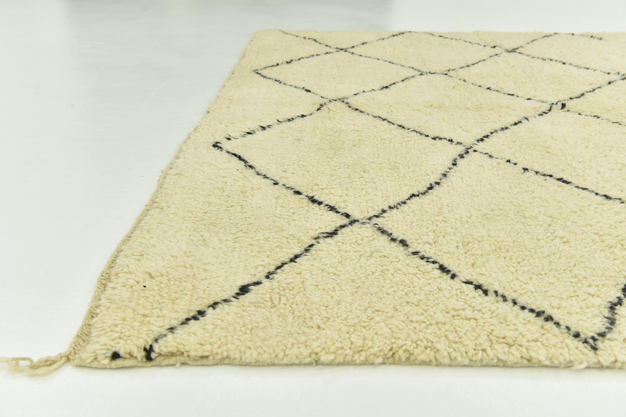 7' 2 x 9' 9 Hand Knotted Moroccan Wool Rug