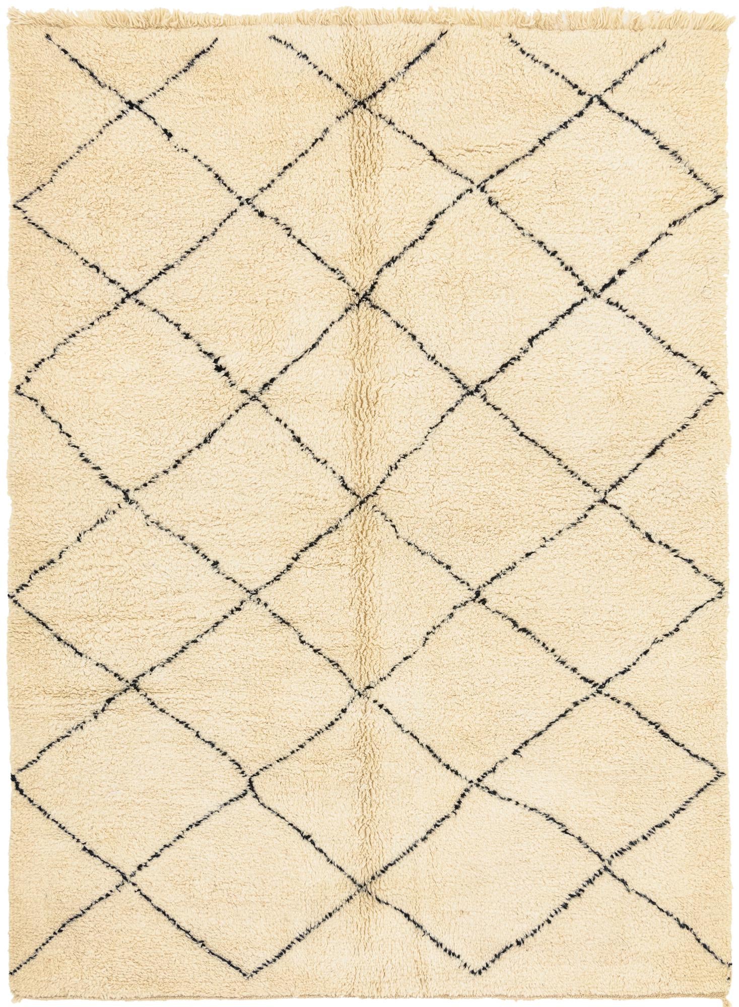 7' 2 x 9' 9 Hand Knotted Moroccan Wool Rug