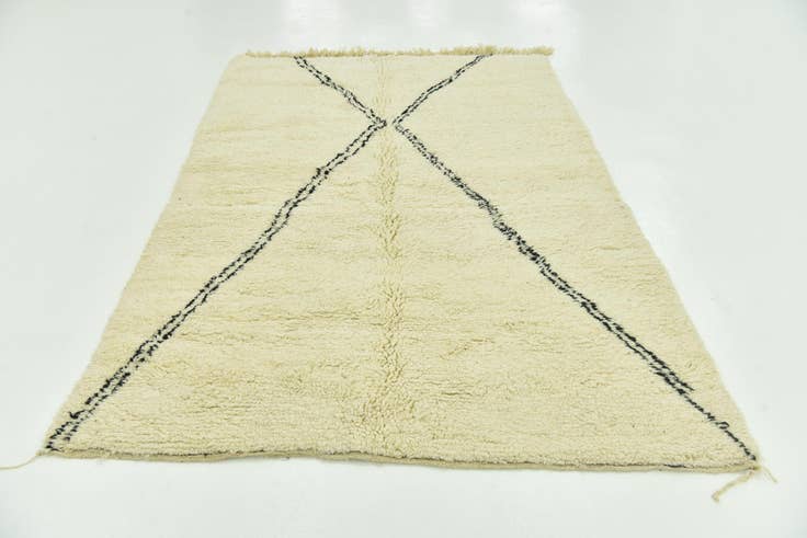 Detail image of 5' 6 x 8' 8 Hand Knotted Moroccan Wool Rug