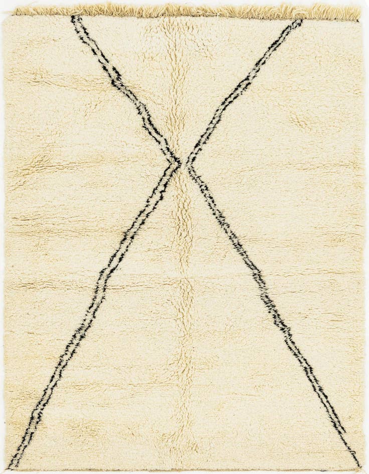 Detail image of 5' 6 x 8' 8 Hand Knotted Moroccan Wool Rug