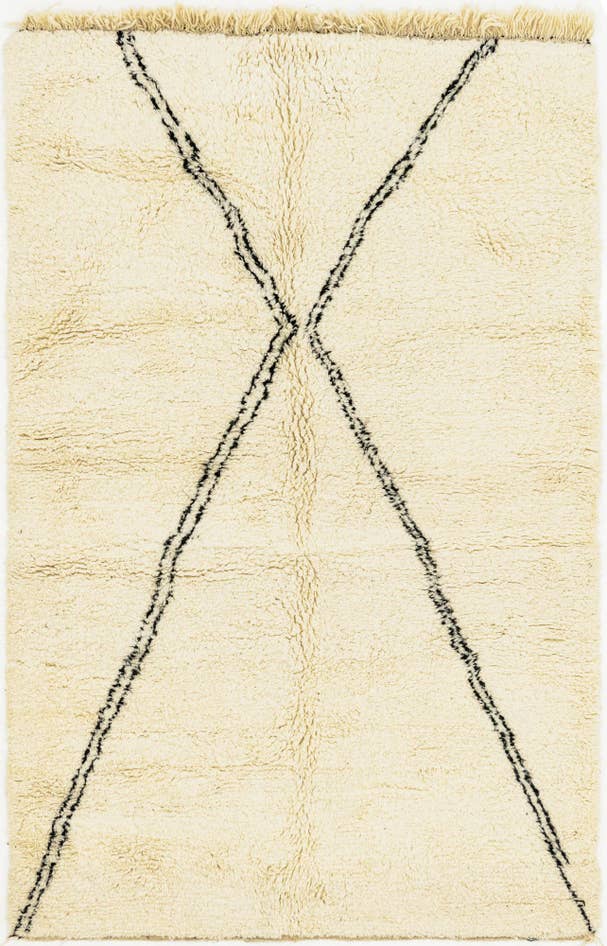 Detail image of 5' 6 x 8' 8 Hand Knotted Moroccan Wool Rug